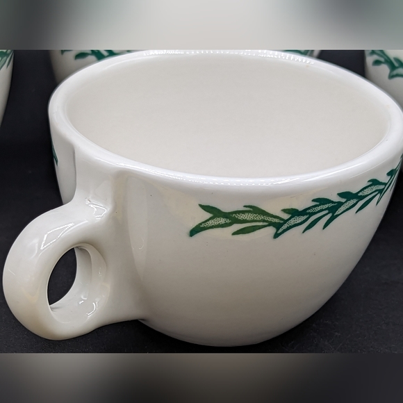 6 Buffalo China Restaurant Ware Coffee Mug Cup Green Wreath Excellent condition - Picture 5 of 6
